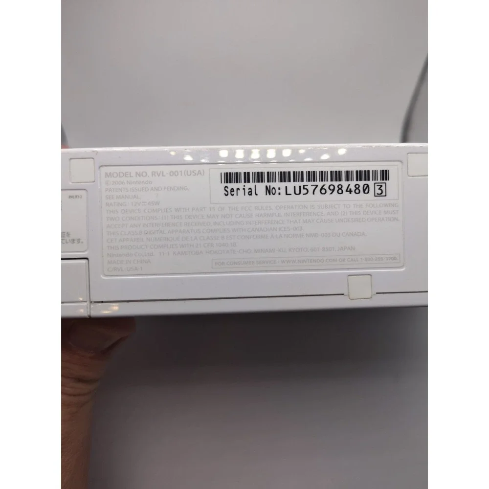 Nintendo Wii RVL-001 Console And Cables Tested Works missing cover GameCube